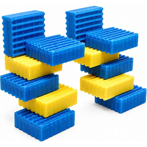 Lot de 12 éponges filtrantes SunSun pour filtre CBF-350C - Mousse bleue et jaune, pièce détachée originale pour bassin (1/5)