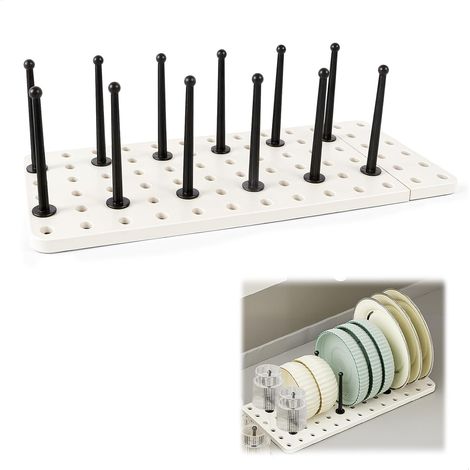 égouttoir Biberons,Range Assiette Egouttoir Gourde,Extensible Range Couvercle,Plan de Travail de Cuisine,Rangement Universel,Montants Réglables pour Ranger Ustensiles de Cuisine Livres (1/5)