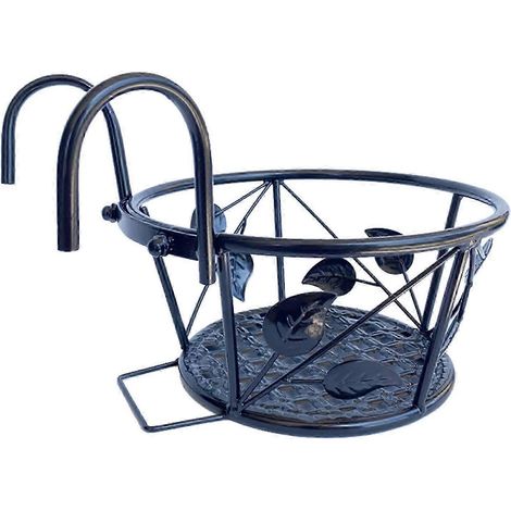 Topfhalter-Aufhänger, Hängekörbe für Terrasse, Balkon, Veranda oder Zaunpflanzgefäße zum Zusammenbauen-Black (1/5)