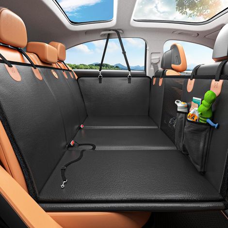 Rallonge de siège arrière pour chiens, housse de siège de voiture imperméable pour chien avec fond rigide, matériau amélioré, anti-rayures, plus sûre, facile à utiliser et à nettoyer, supporte jusqu'à
