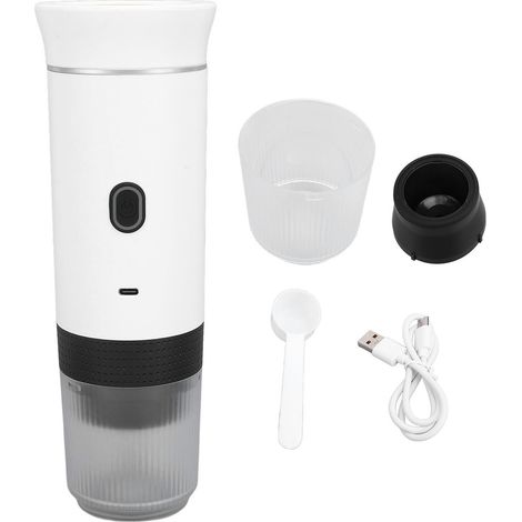 Eosnow Tragbare Kaffeemaschine, wiederaufladbar, elektrische Handmaschine für das Auto, für Reisen, Büro, Haushalt, Weiß (1/5)