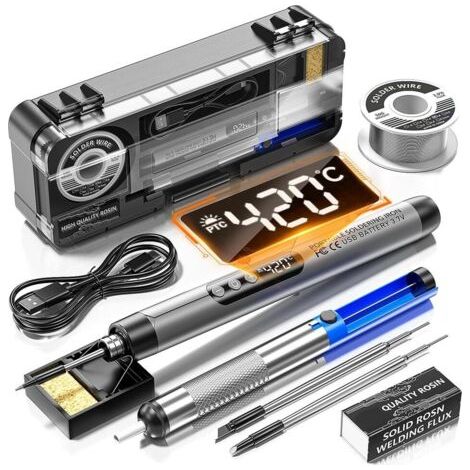 Fer à souder numérique rechargeable USB Sreuyong, température réglable, interface Type-C, outil de soudage intelligent (1/5)