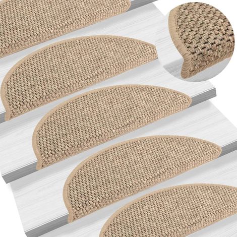 Tapis d'escalier autocollants 15 pcs,Marchettes d'escalier,Protections d'escalier 56x17x3 cm Beige foncé DVNEI191125 (1/5)