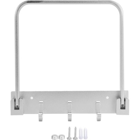 Étagère de salle de bain pliante avec crochets rangs, support mural multifonctionnel pour serviettes, rangement domestique.