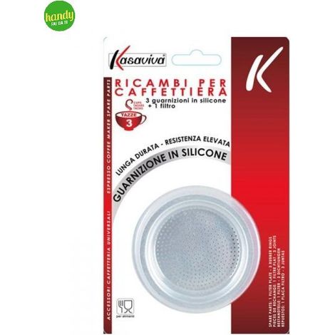 Set 3 Guarnizioni con Filtro Caffettiera 3 Tazze Kasaviva