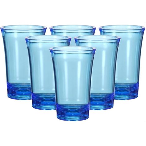 Shot Glasses Polystyrene Multi-coloured Gradient Wholesale for Cocktails Round Spirits Liquors Blue (1/5)