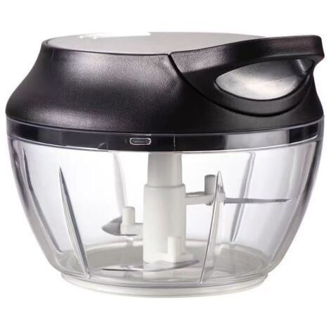 Mini Hachoir Manuel En Inox - 5 secondes - Avec Racloir - Mixeur Coupe Oignons, Ail, Herbes (1/5)