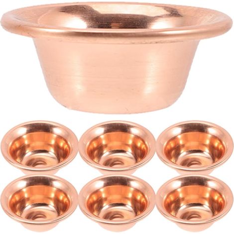 Lot de 7 Bols en Laiton, Design Classique, Couleur Or Rose, pour Rituel Bouddhiste et Décoration Zen (1/5)