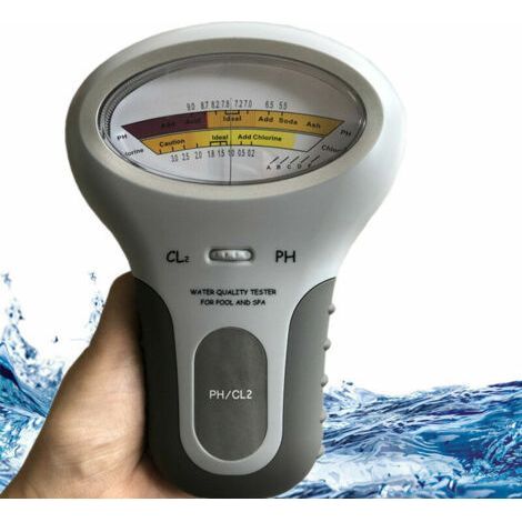 2-in-1 pH- und Chlormessgerät – Poolwasser-Qualitätsanalysator – Präzise Messung von pH-Wert und Chlorgehalt – Gut lesbares LCD-Display (1/5)
