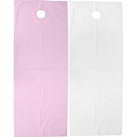 Lot de 2 draps jetables imperméables et respirants en polyester pour table de massage salon de beauté (blanc, rose) (1/5)