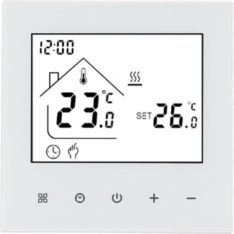 1 Thermostat Panneau De Chauffage Programmation Hebdomadaire Verrouillage Enfant Boîtier ABS (1/4)