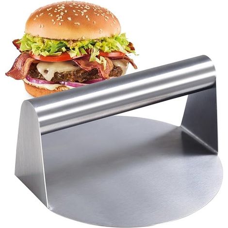 Pressa per hamburger in acciaio inox, resistente al calore, diametro 14 cm. Pressa per hamburger, pressa per hamburger, pressa da macellaio, pressa per hamburger, macchina per hamburger (1/5)