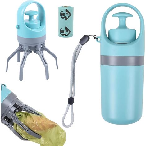 Pelle à déjections canines portable sans contact avec sacs à déjections canines et rangement étanche, dessus portable pour chiens de petite, moyenne et grande taille (1/5)