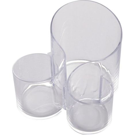 Boîte de rangement pour pinceaux de maquillage, porte-stylo transparent en forme de S, seau de rangement simple pour papeterie (1/4)