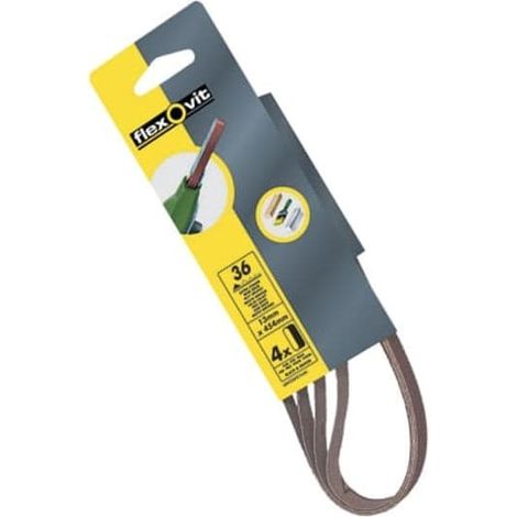 Flexovit 63642526439 Powerfile Sanding Belt 454mm x 13mm Medium 80g (Pack 4) FLV26439