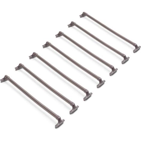EMUCA Lot de 7 tringles à pantalon pour armoires et dressings Quartz - Plastique et Aluminium - Titane (1/5)