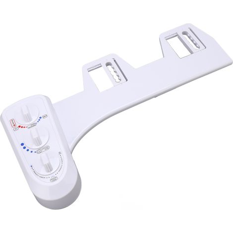 Lunette de WC bidet double buse auto-nettoyante, eau chaude et froide, sans électricité, fixation toilette avec spray, accessoire salle de bain (1/5)