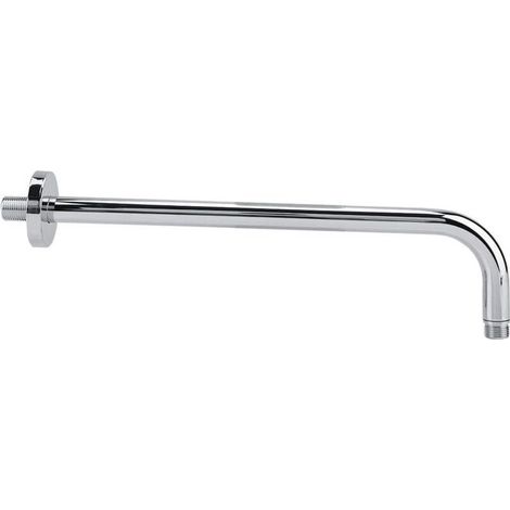 Lntyq Bras de Douche Mural de Rechange pour Salle de Bain Fixe, Extra Long en Acier Inoxydable, tête de Pluie, Bride de de Rechange avec Finition chromée