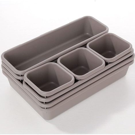 Boîte De Rangement Pour Tiroirs - Organisateur Modulaire En Plastique - Pour Cosmétiques Et Papeterie - 8 Pièces (1/5)