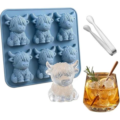à glaçons 3D en silicone avec 6 cavités, flexible et anti-adhésif pour (1/5)