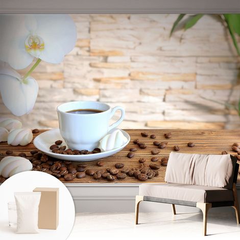 Papier peint intissé classique moderne pour salon et chambre à coucher Décoration rapide avec colle Détente florale 312x219 cm (1/5)