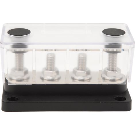 Répartiteur de courant 4 bornes 12-48V 150A laiton nickelé pour voitures camions camping-cars bateaux noir (1/5)