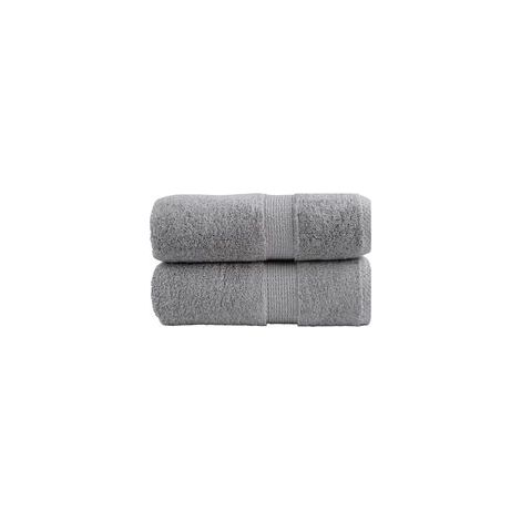 Hochwertige Gästetücher, 2er-Set. Grau, 30 x 50 cm, 600 g/m². – Crezuo