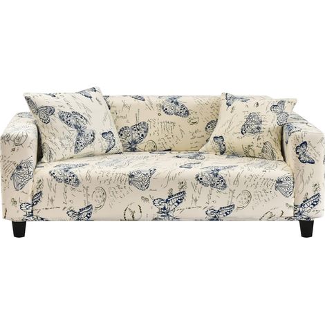 Housse De Canapé - Extensible - Pour Canapé 3 Places 190 À 230 Cm - En Tissu Élastique Polyester - Noir (1/5)