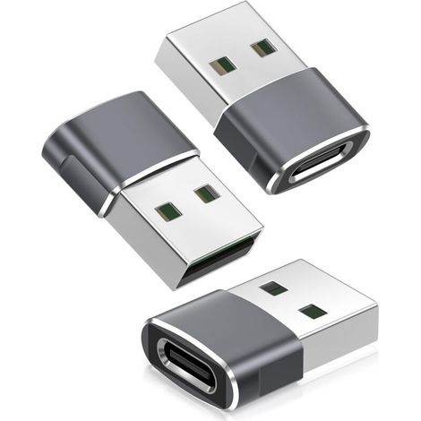 USB-auf-USB-C-Adapter für iPhone 17 Pro Max (3er-Pack), USB-C-Buchse auf USB-A-Stecker-Konverter-Ladegerät für Apple 16, 15, 14, 13, 11, iWatch 8, 9, S11, SE, AirPods Pro 3, 2, iPad 10, Air 4, 5, Mini