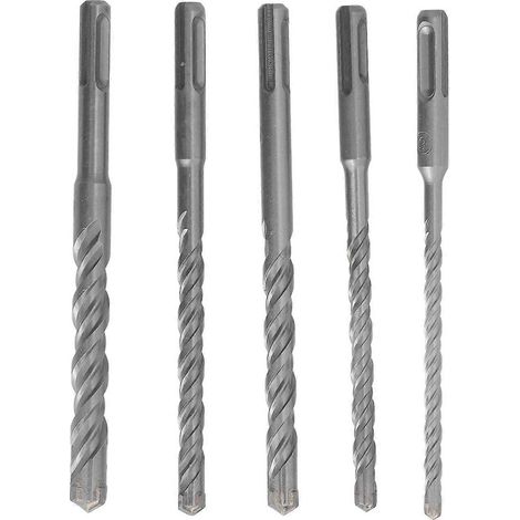 5-teiliges Steinbohrer-Set, 40Cr Hartmetall, 160 mm Bohrer für Beton, 6, 8, 10, 12, 14 mm