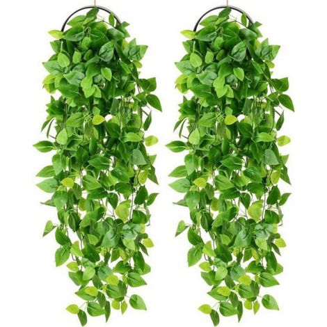 Guirlande Lierre Artificiel - 2 Pièces Tombantes 107 cm - Décoration Murale Intérieure Extérieure Jardin Balcon Porche - Lot de 2 (1/4)