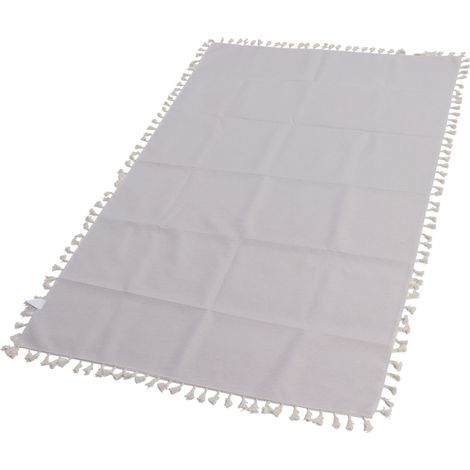 Nappes rectangulaires en coton et lin, imperméables, résistantes à l'huile, lavables, infroissables, à pompons, pour salle à manger. (1/5)