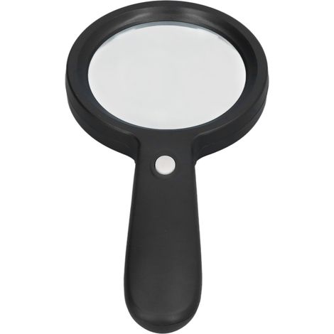 Schwarze, runde LED-Lupe mit 10-facher Vergrößerung, beleuchtete Handlupe für Büro, Schule, Outdoor und Zuhause (1/5)