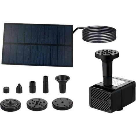 Pompe À Eau Solaire - Pour Fontaine Bassin Jardin - Hauteur Jet 50 Cm - Panneau 13.8 X 8.2 Cm - Câble 3 M - 1 Pièce (1/4)