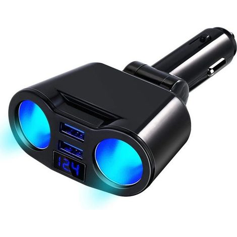 Caricabatterie da auto USB 3.0, porta USB 12V 15W + 2 adattatori per accendisigari (1/5)