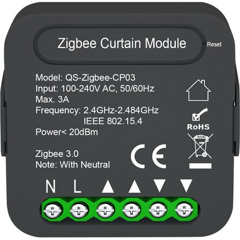 QS-Zigbee-CP03 Module de commande intelligent pour rideaux Tuya ZigBee - Contrôle à distance via application - Partage sur smartphone (1/5)