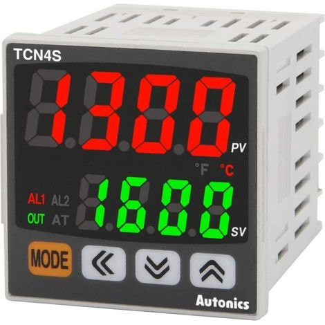 Compatible avec le modèle TCN4S-24R 1/16 DIN, 100-240 V CA, 2 sorties d'alarme, double affichage 4 chiffres, régulation PID, sorties relais et SSR, contrôle de température (1/2)