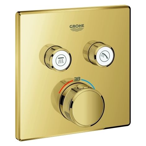 Thermostat Grohtherm SmartControl 29124 eckig FMS 2 Absperrv. cool sunrise (1/3)