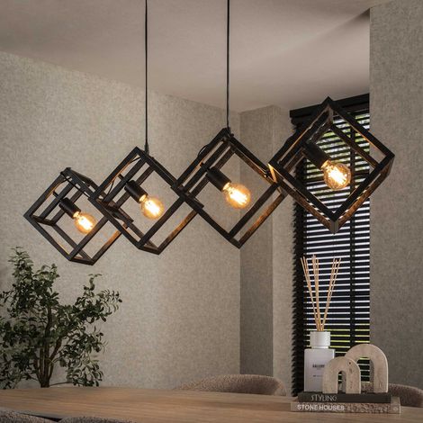 Hängelampe Drew 4-Licht-Würfel schwarz