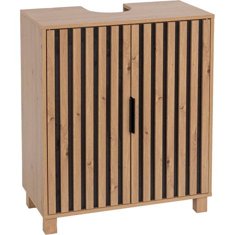 Mueble de baño aglomerado mdf 2 puertas 1 balda interior - karma - Tendance (1/5)