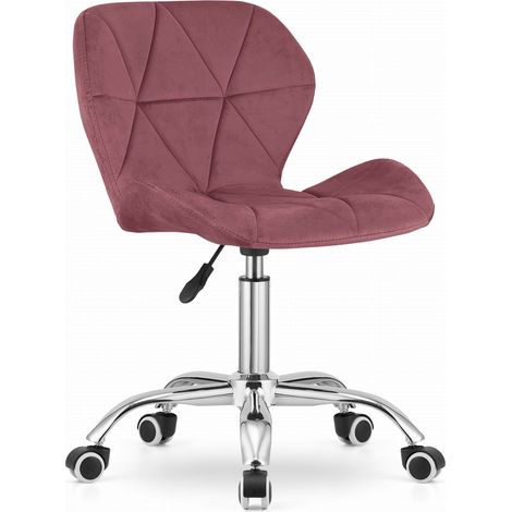 Sedia da ufficio girevole Avola in velluto rosa scuro (1/5)
