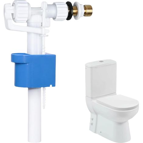 Robinet de remplissage universel G3/8" et G1/2" en laiton - Valve de remplissage pour réservoir de chasse d'eau - Pièces de rechange pour réservoir de chasse d'eau - Quantité d'eau réglable - Pour WC (1/5)