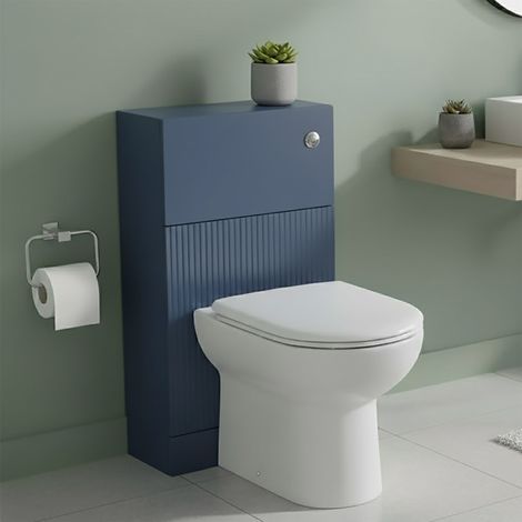 Hudson Reed Fluted Satin Blue 500mm Toilet Unit - FLU341 (1/3)