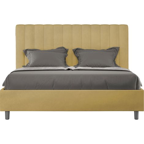 Letto contenitore da 160x190 in microfibra ocra Agueda (1/5)