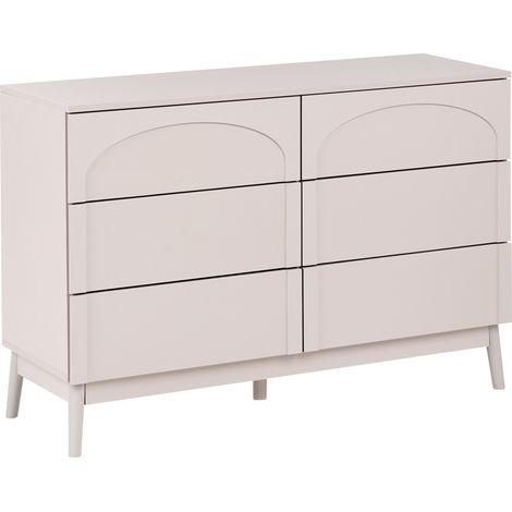Cómoda de 6 cajones moderna de aglomerado almacenaje de dormitorio beige claro Boulia (1/5)