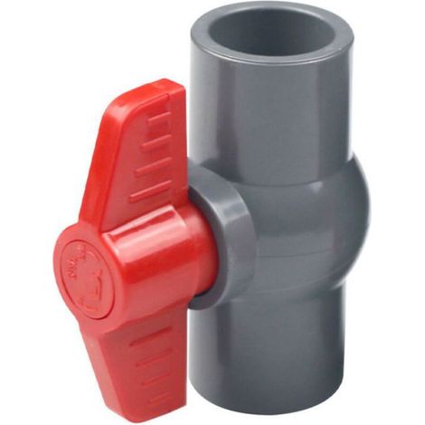 Vanne à boisseau sphérique en PVC, valve en plastique U-PVC, connecteurs droits pour contrôle et arrêt du débit (φ40 mm) (1/5)
