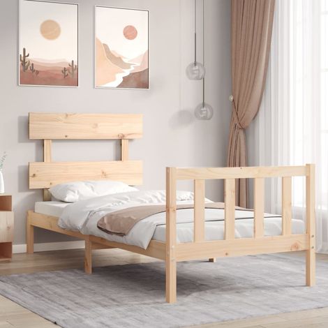 Bed Frame without Mattress 90x200 cm Solid Wood Pine vidaXL (1/5)