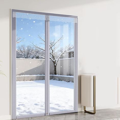 D'hiver Rideau Isolant Thermique Porte Magnétique,sans Perçage (1/5)