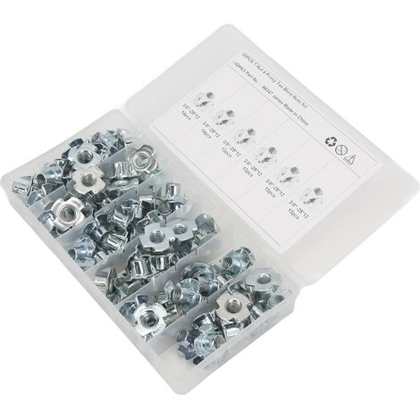 Écrous à griffes 80 pièces, acier carbone robuste, anti-rouille, filetage 3/8in, fixation meuble armoire porte, connexion solide durable (1/5)