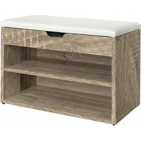 Scarpiera Panca Seduta Integrata 30x38x80 cm Mobile Ingresso Legno Scarpe Rovere